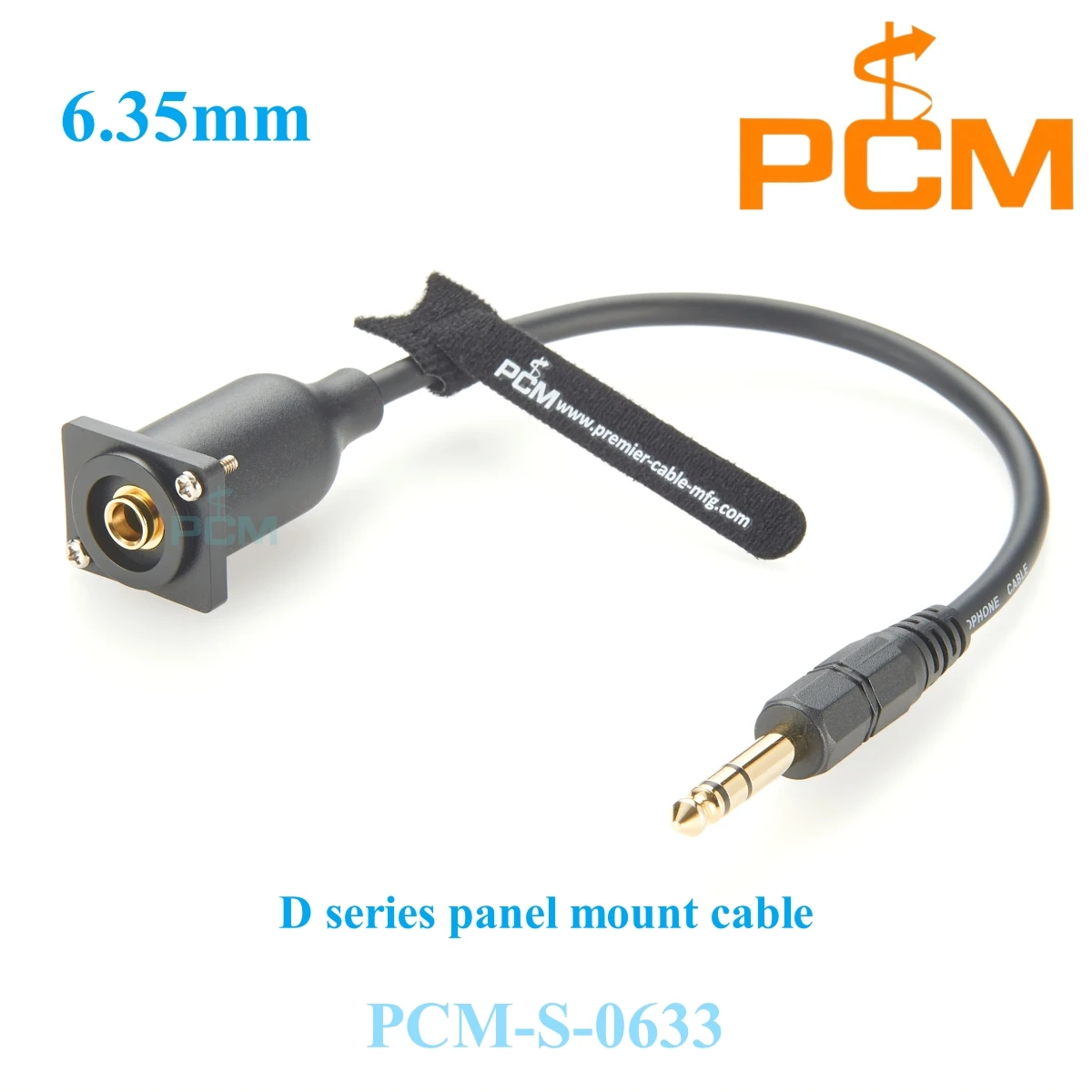 D-series Panel Mount 6.35mm cable 1/4" TRS Male to Female Stereo Audio Cable for Guitar Effects Pedals and Audio Signal