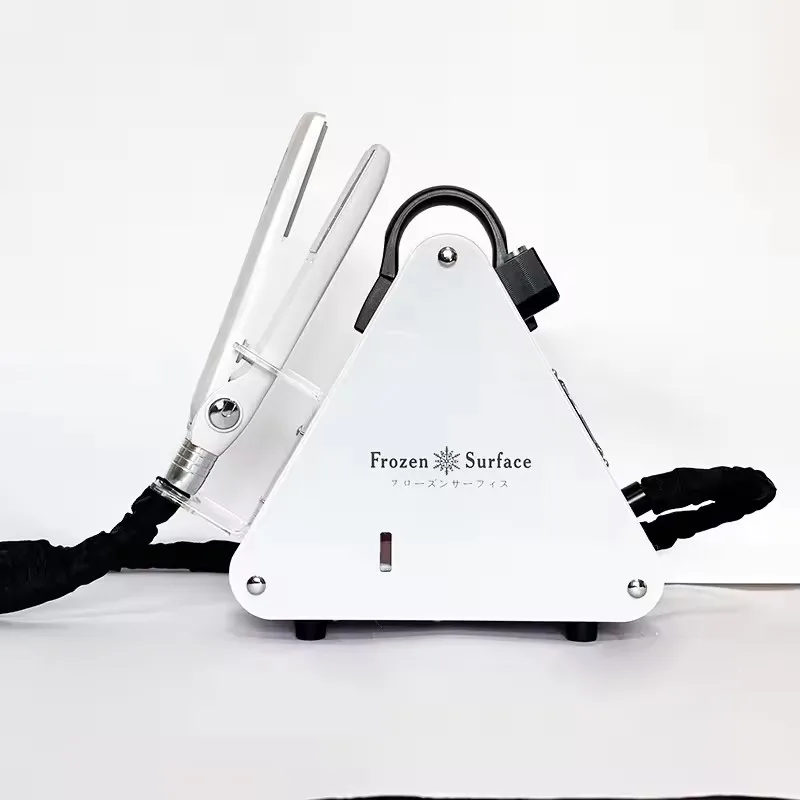 Frozen Flat Iron Hair Machine Cryo Repair for Damaged Hair Blue Light