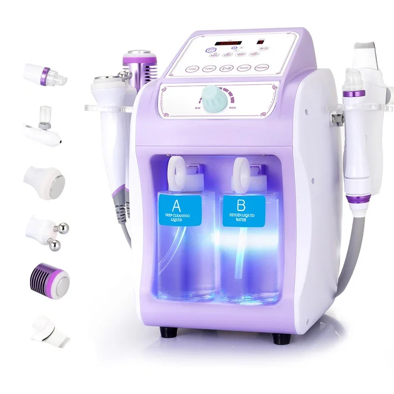 Professional 6 in 1 Hydrogen Oxygen Facial Machine Microdermabrasion Bio-lifting Bubble Skincare Device for Salon Spa Home Use