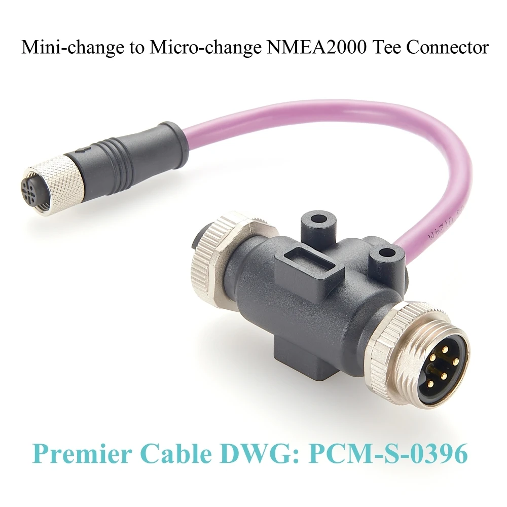 3 Way 7/8" to M12 Tee Connector Extension Cable Devicenet Adapter Y Splitter 7/8" Male to Female for CANopen CANbus NMEA2000