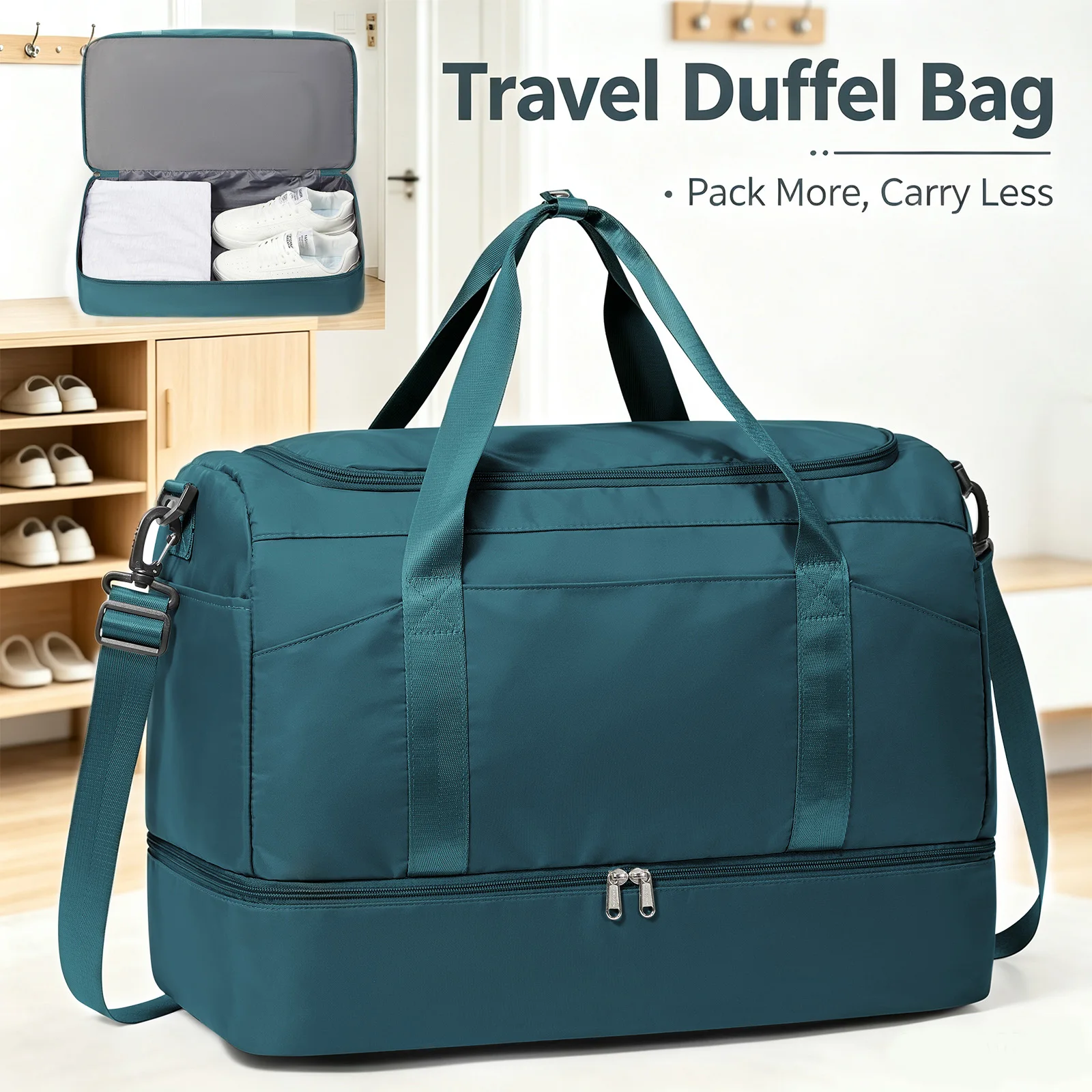 Travel Duffel Bag for Women and Men, Travel Bag Carry-on Luggage,  Large Capacity  Weekend Overnight Bag Maternity Hospital Bag