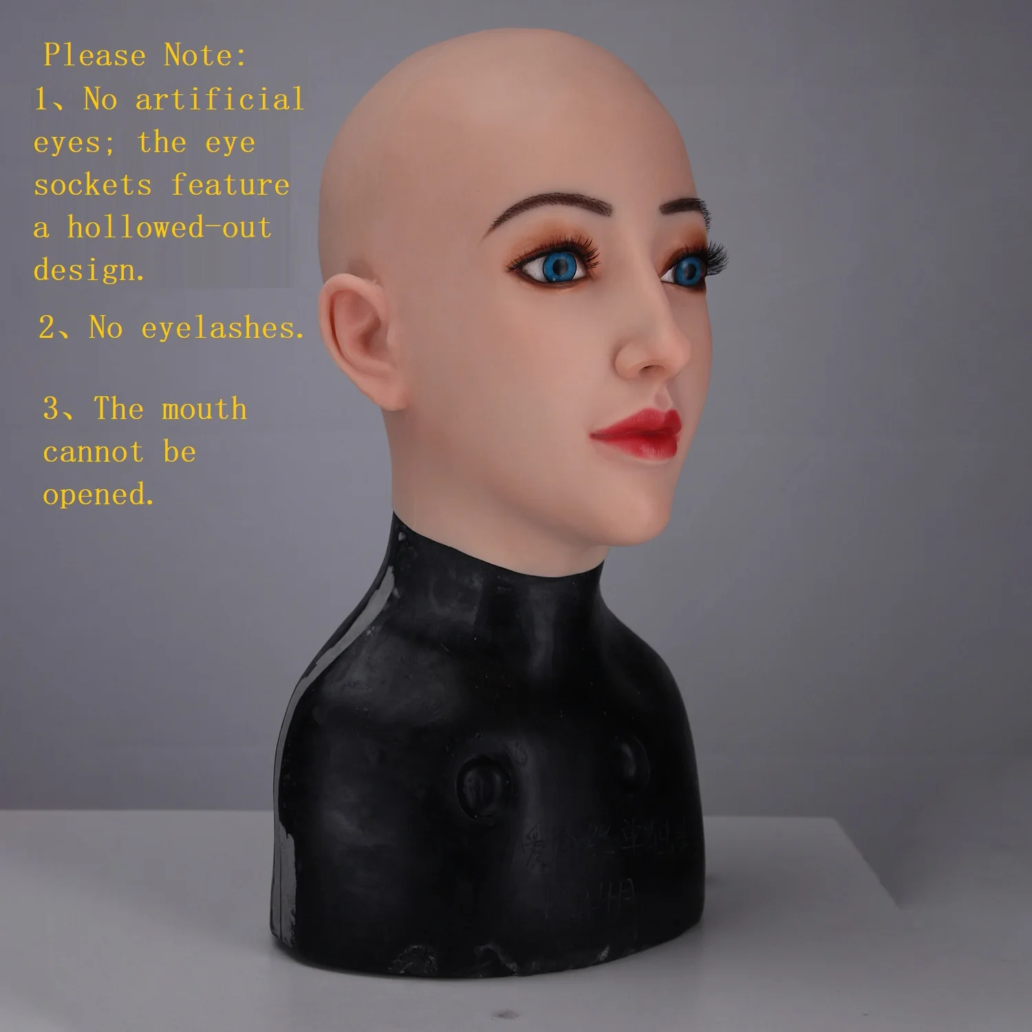 Beautiful Alice Silicone Head Mask for Prank Role-playing Male to Female Transformation Head Cover With Makeup Kit or Wig