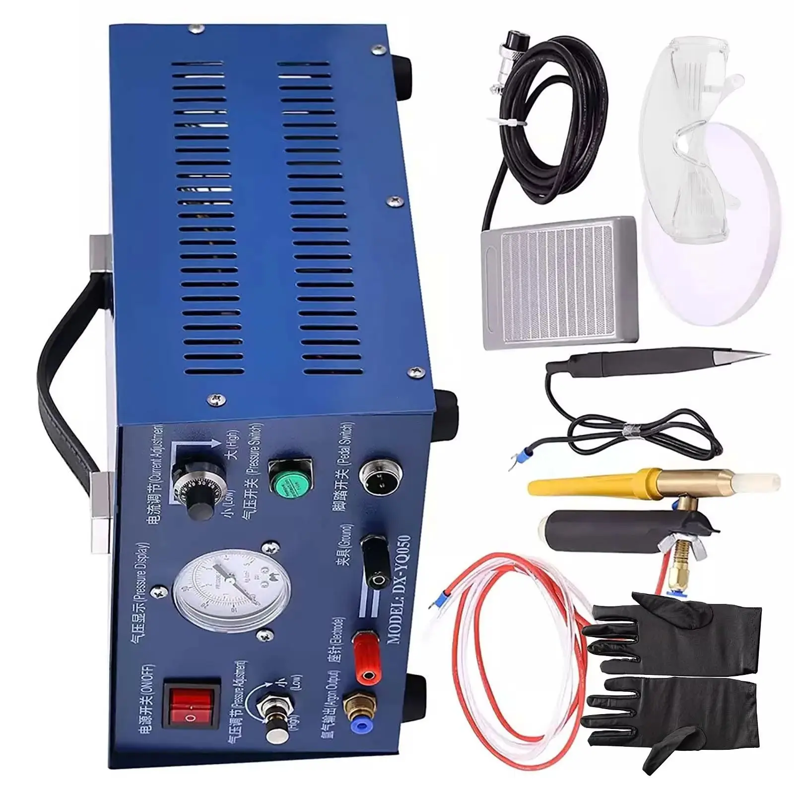 50A Pulse Argon Arc Spot Welder Portable Gold Silver Stainless Steel Jewelry Welding Machine with Foot Pedal Tool