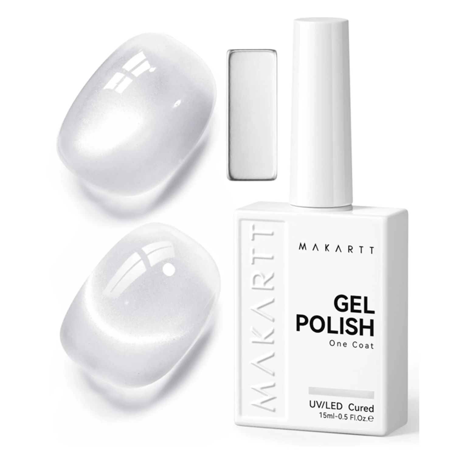 Makartt Glass Cat Eye Gel Nail Polish 15ml Glitter Silver Magnetic Color Soak Off Salon Grade UV Nail Gels Art DIY Home Salon