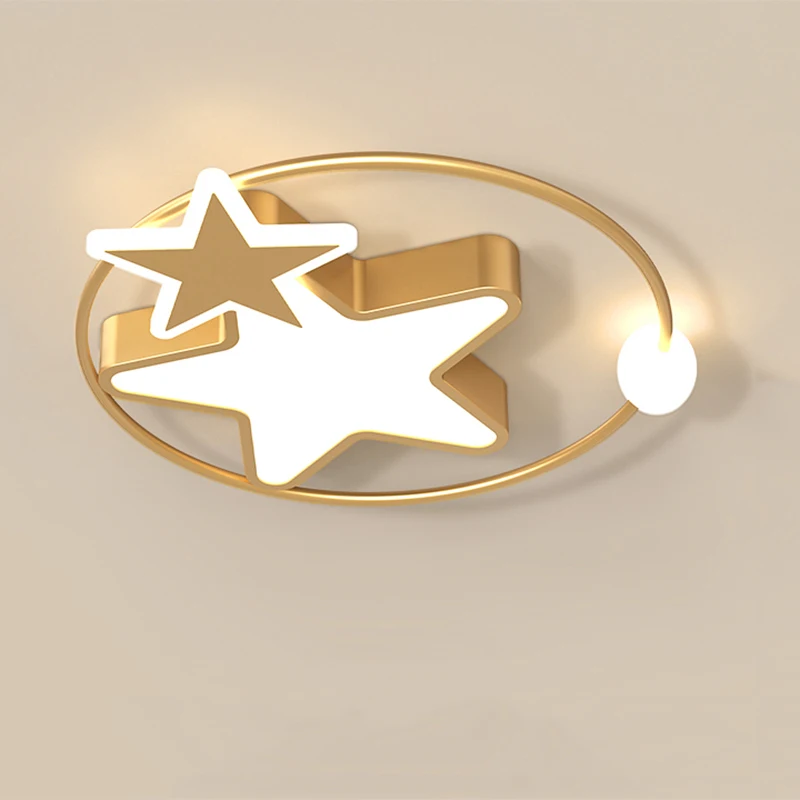 LED 36W Golden Star Shape Ceiling Lighting Creative Nordic Living Room Bedroom Light Luxury Home Foyer Study Room Lamp AC90-260V