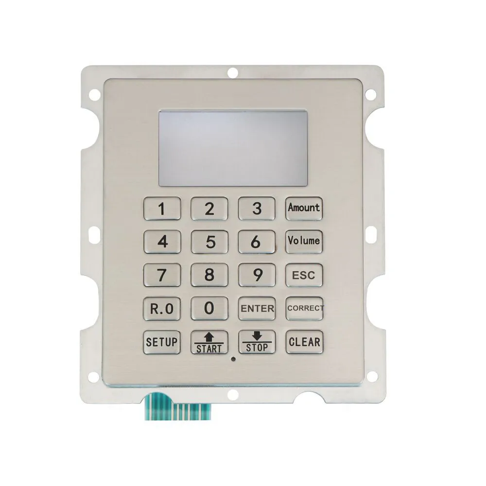 Customized Panel Mount Fuel Dispenser Keypad Rugged Stainless Steel Gas Station Keyboard With 20 Keys
