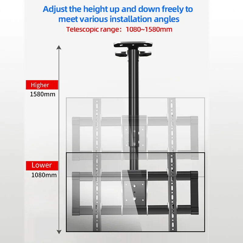 Ceiling TV Mount Height 3 m For 39"-90" Bracket LED Plasma 360 Degree Rotation Monitor Holder Stand Soporte Arm T765