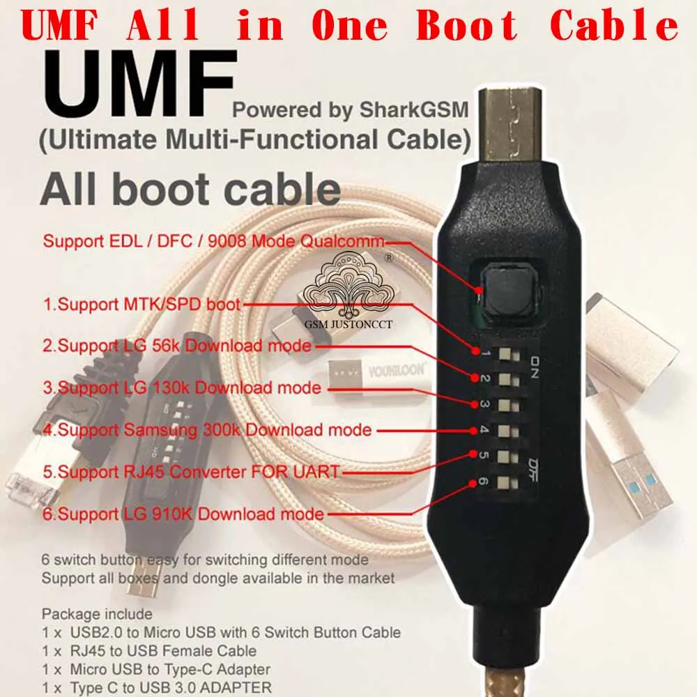 UMF All Boot Cable (EASY SWITCHING) Micro USB RJ45 All in One Multifunction Boot Cable EDL Cable