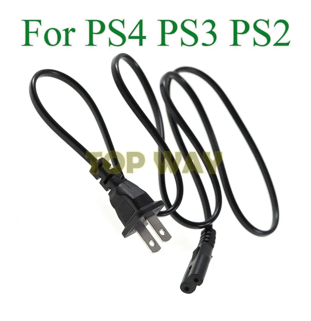 50PCS EU/US Plug 1M Style 2-prong Connection Practical For Playstation PS2 PS3 PS4 AC Power Cord Cable