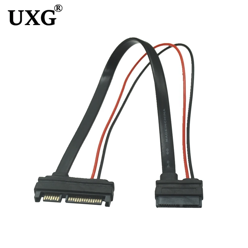 SATA Adapter Cable Serial ATA 22Pin 7+15 Male To Slimline SATA 13Pin 7+6 Female Connector Conterver Cables 30CM
