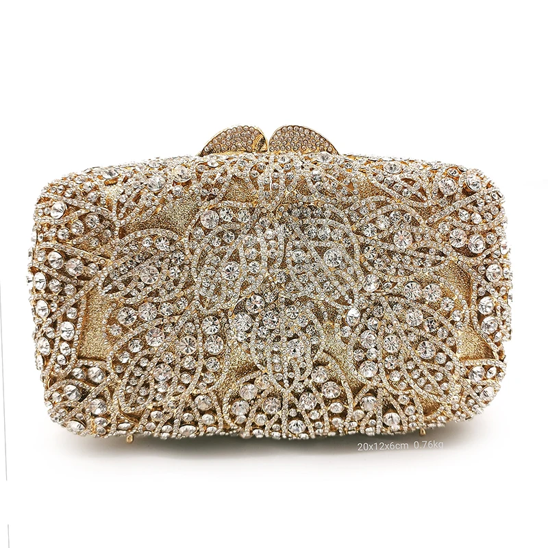 Luxury White Clear Evening Bags Crystal Bridal Clutch WHTUOHENG Lady's Diamond Prom Minaudiere Women's Purses Dinner Handbags