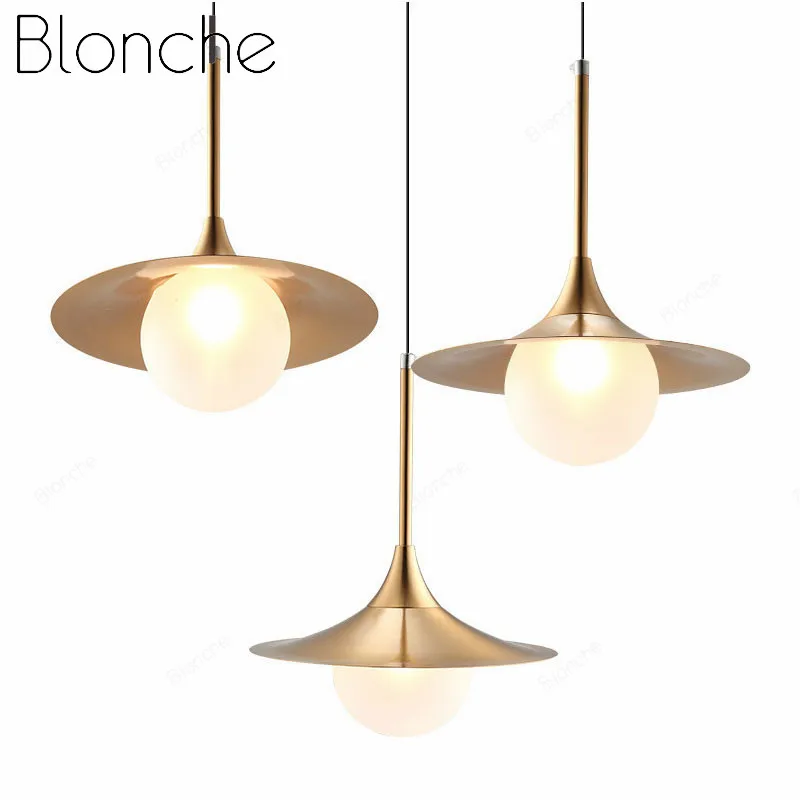Modern Gold Metal Pendant Light Fixtures Glass Hanging Lamp for Bedroom Living Room Kitchen Bar Home Decor Led Lamp Luminaire