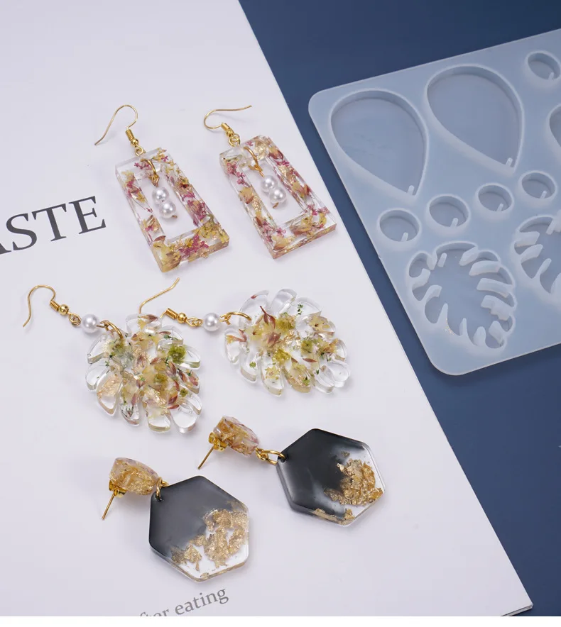 Big Charm Silicone Mold Earring Pendant for Jewelry Making UV Resin Jewelry Tool Epoxy Resin Molds for Decorative Crafts