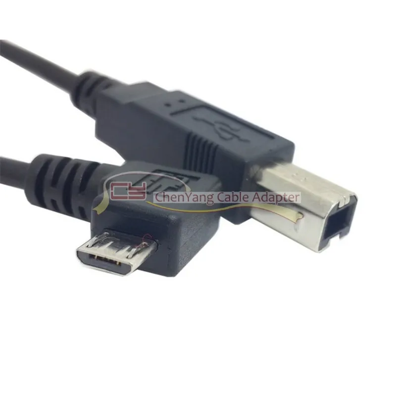 80cm Right Angled 90 Degree Micro USB OTG To Standard B Type Printer Scanner Hard Disk Cable