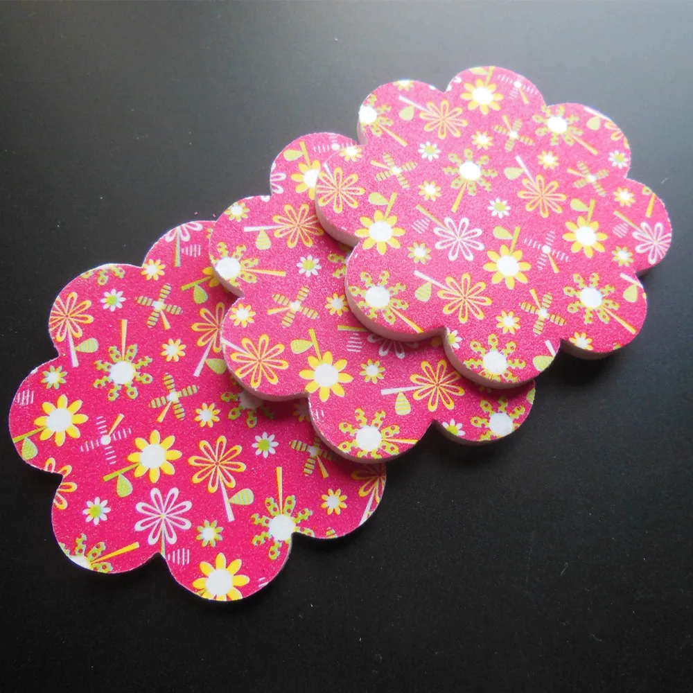 50 pcs random colour Flower shape eva nail file  emery board nail art