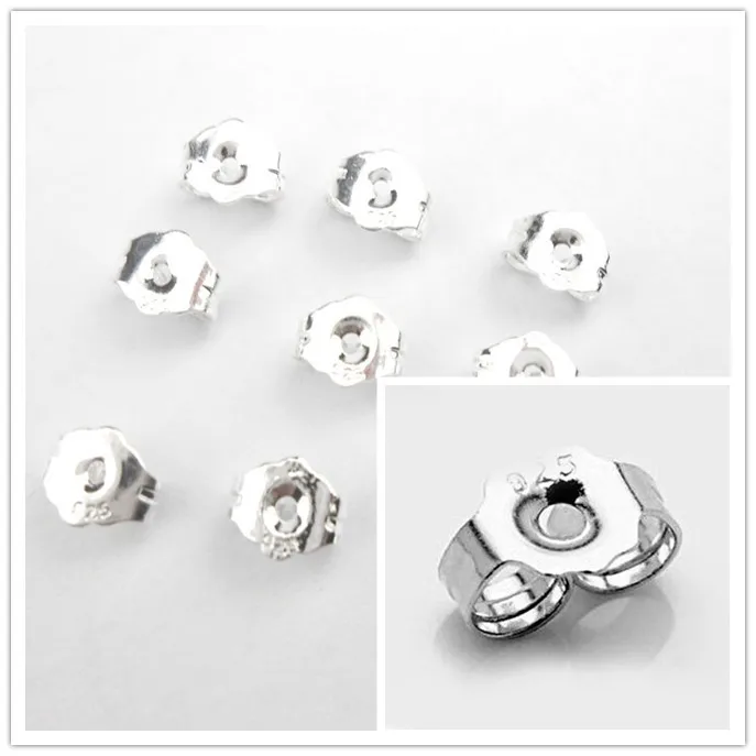 500PCS Bulk wholesale S genuine 925 sterling silver jewelry results needle button jewelry production 925 printed LOGO label