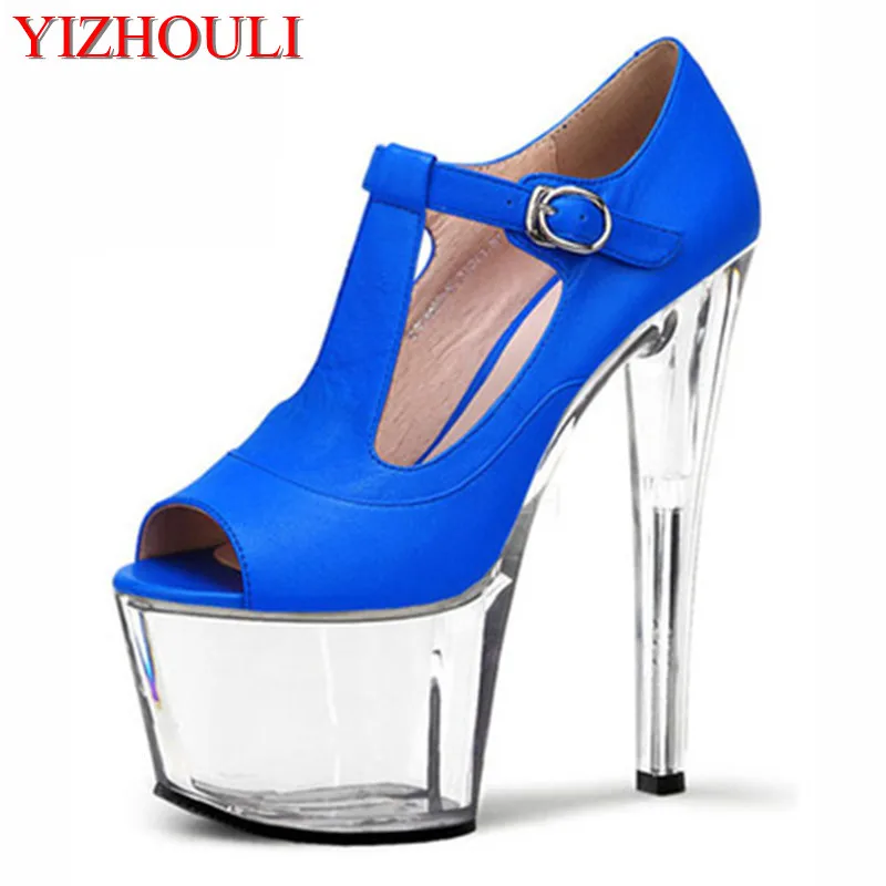 17 cm high heels, American and European club shoes with big mouth size, sky-high high heels, banquet women's shoes