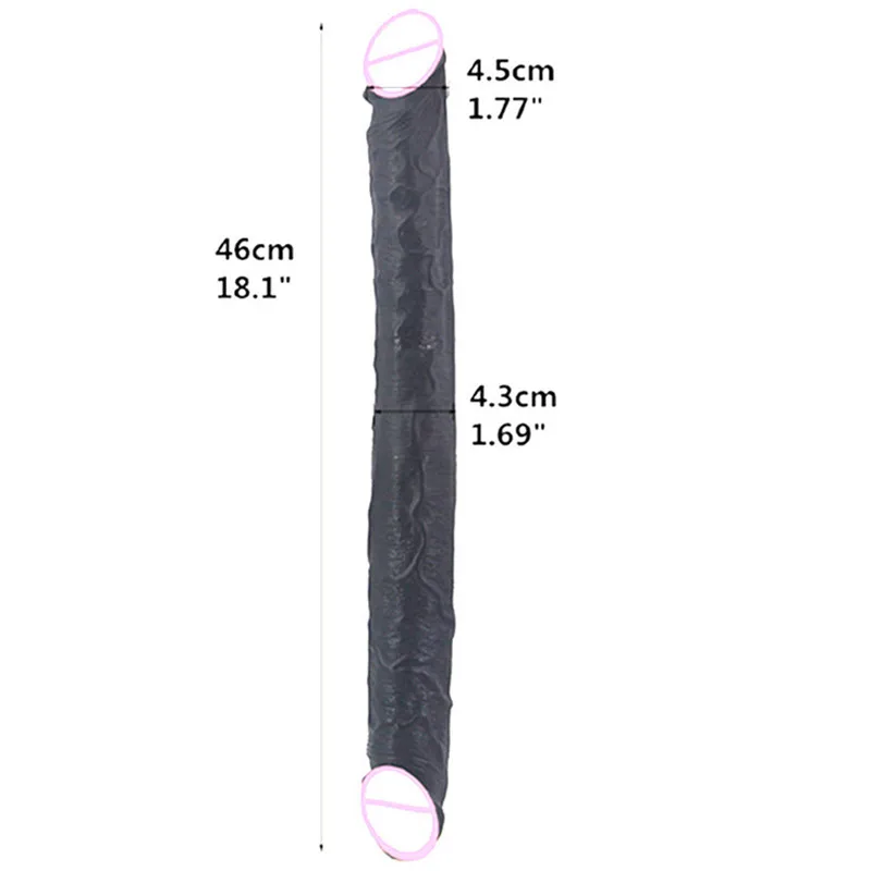 Super Long 46*4.5cm Double Dildo Realistic Soft Penis Anal butt For lesbian Flirting Stimulate Vaginal Sex Toys for Woman