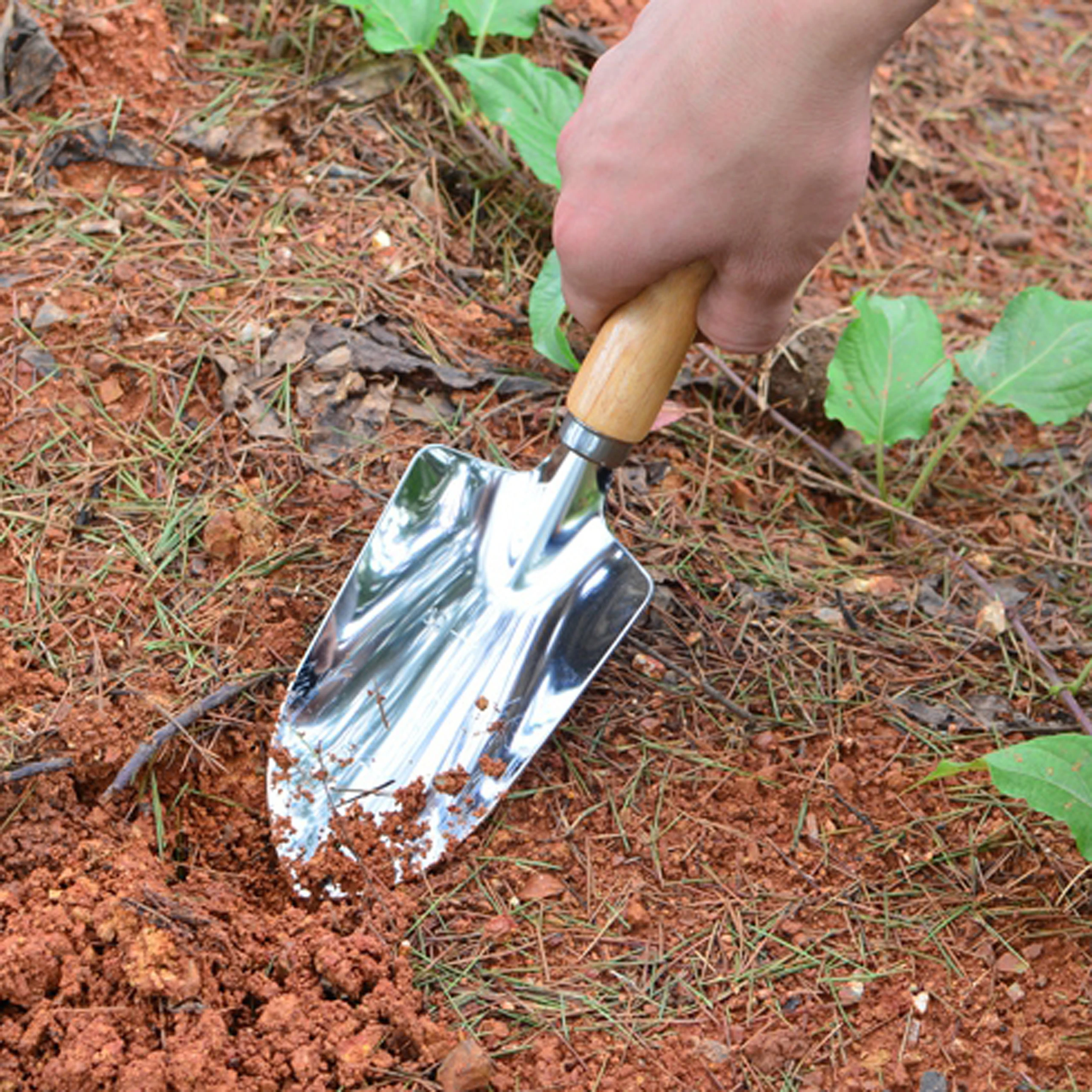 Gardening Wide Shovel with Scale Loose Soil Planting Digging Weeding Spade Transplant Seedling Succulent Bonsai Cultivation Tool
