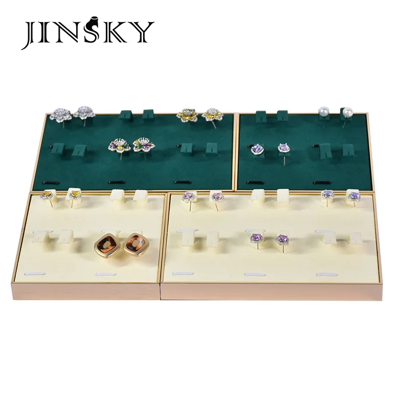 Metal frame jewelry, watch goods, jewelry shooting props, ear studs, display microfiber creative jewelry tray
