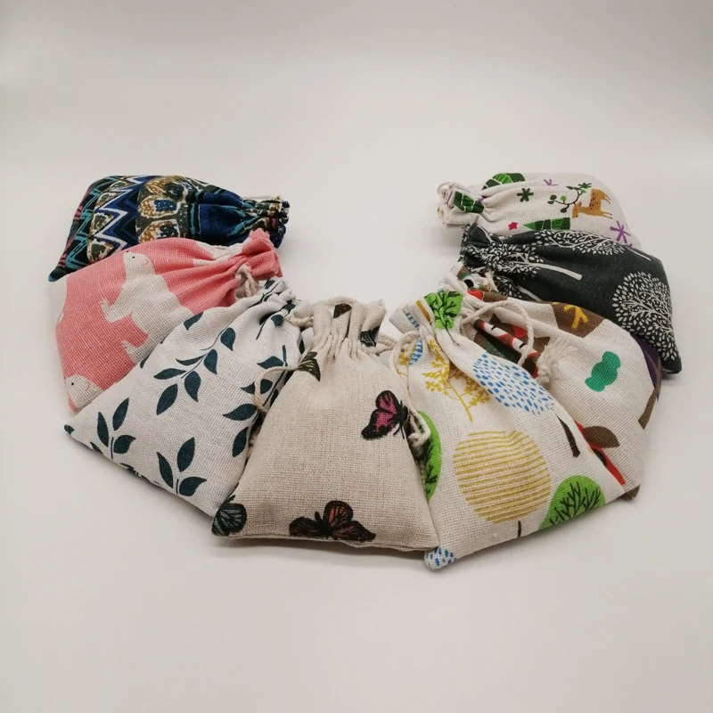 20pcs Cloth Jute Bag Sack Cotton Bag Drawstring Burlap Bag Jewelry Bags Pouch Little Bags For Jewelry Display Storage Gift Bag