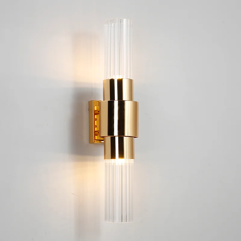 Modern Led Wall Lamp Gold Glass Wall Lamps For Living Room Bedroom Nordic Home Bedside Wall Light Bathroom Fixtures Mirror Light