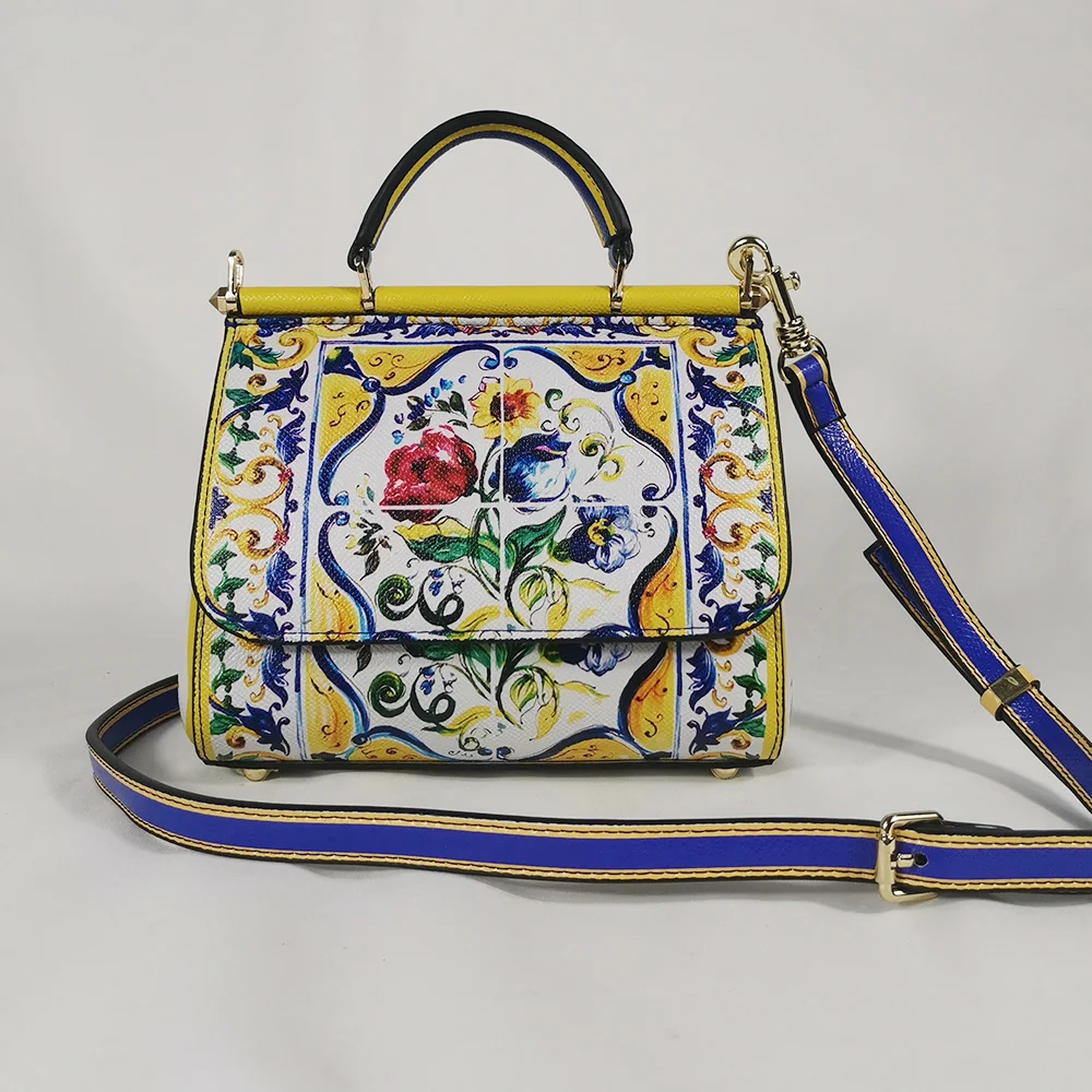 Ladies Handbags Rose Lady Shoulder Bag Tote Bag Leather Female Crossbody Brand De FD99060124signer Yellow