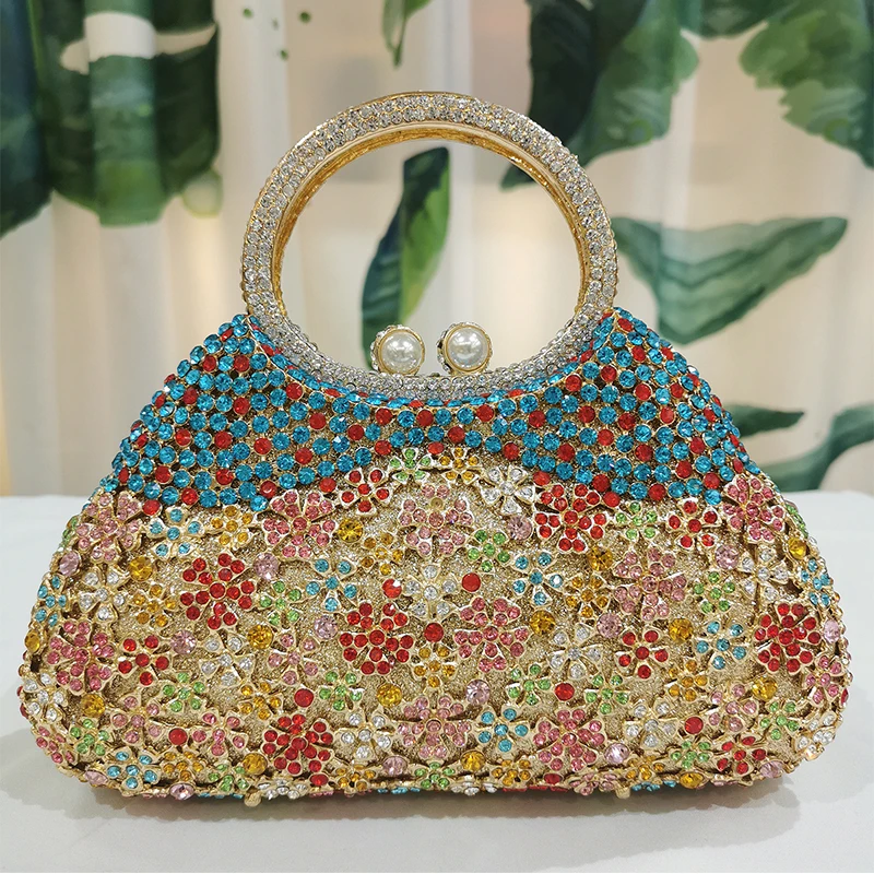 Diamond  Evening Top-Handle Rhinestone Handbags WHTUOHENG Crystal Women Clutch Bags Stone Party Purses Designer Blue/Red/White
