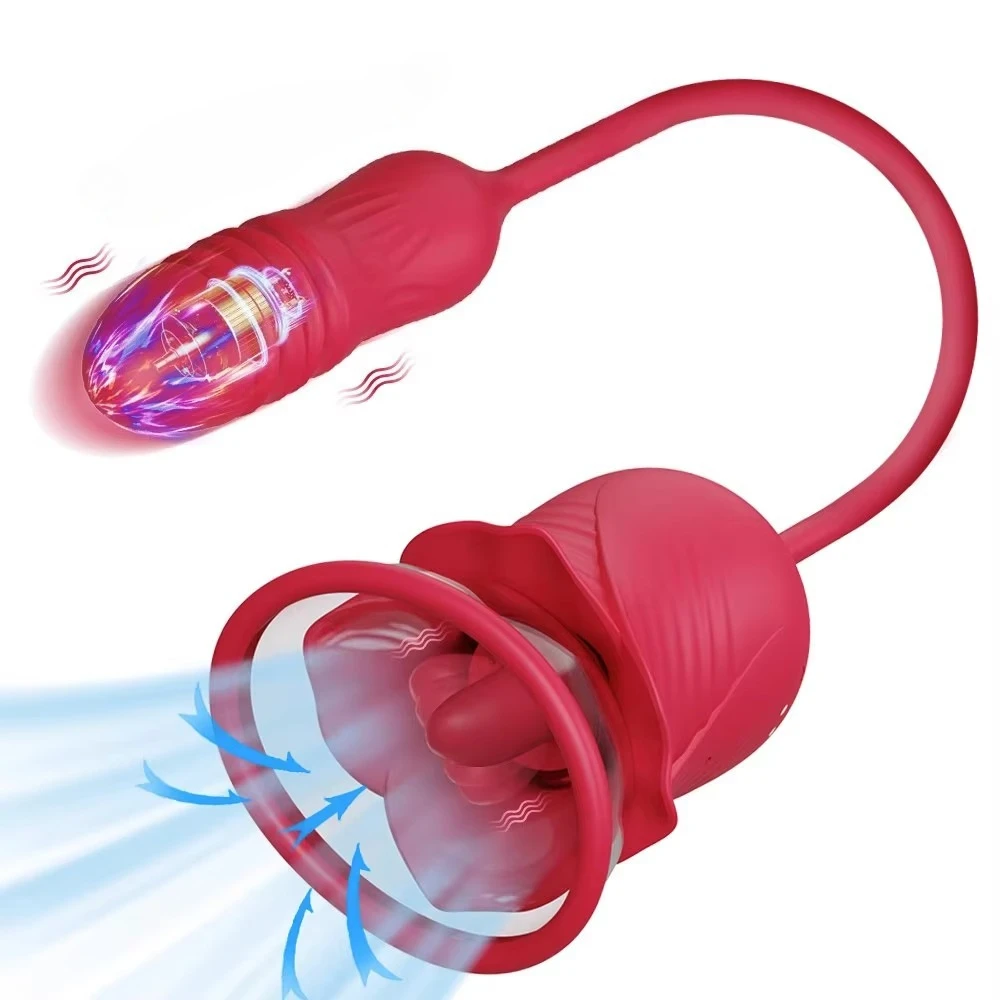 Breast Sucking Vibrator Tongue Licking Clitoris Nipple Massager Vagina Anal Vibration Stimulation 3-in-1 Female Masturbation 18+