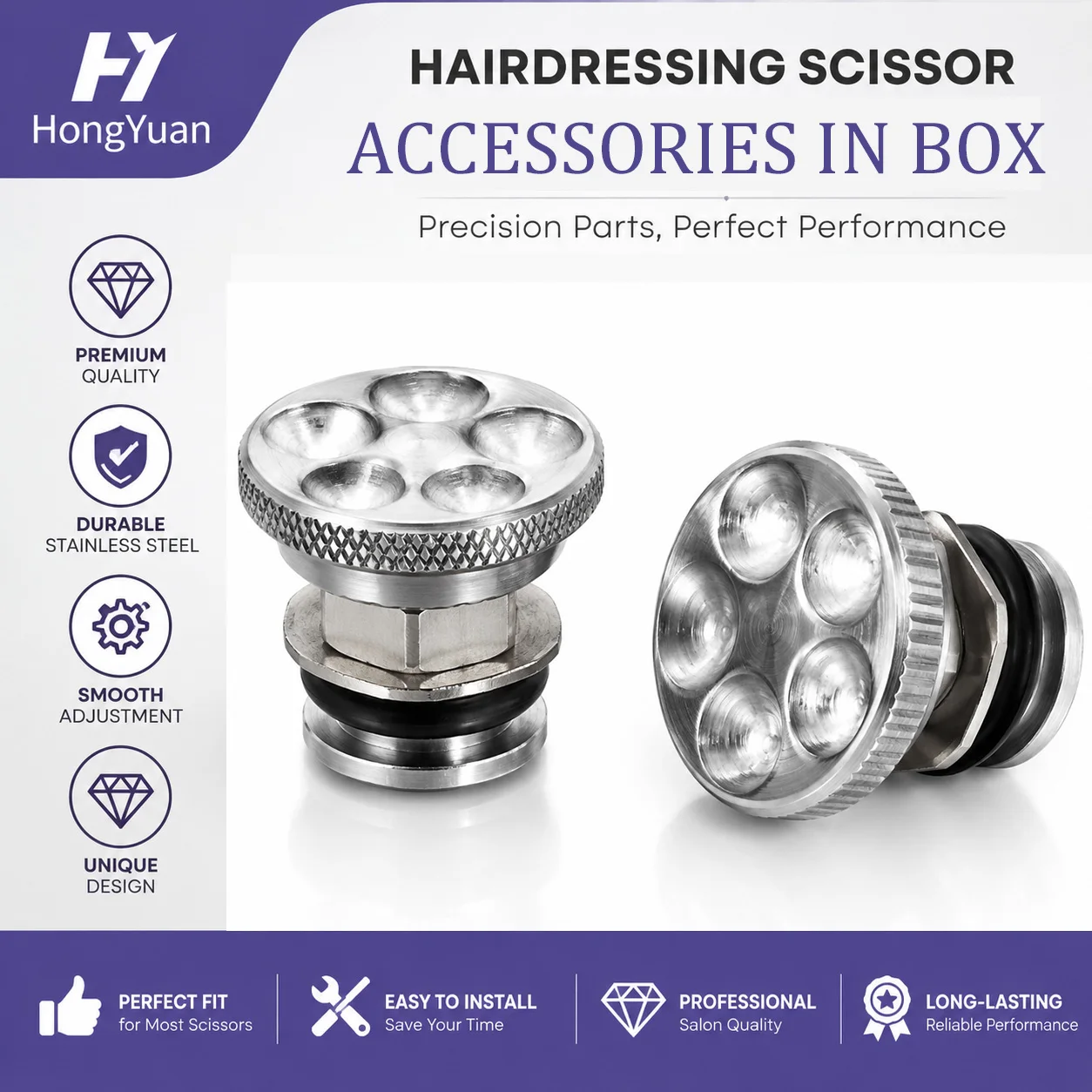 35Pcs Carved Style Screws 35Pcs Nuts Bolts 100Pcs Gaskets Set, Replacement Parts for Barber Hair Scissors