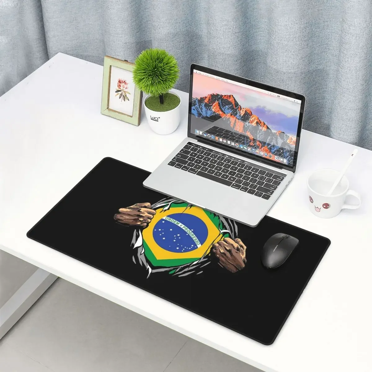 Large Mouse Pad Brazil National Flag Gamer PC Laptop Mats Keyboard Carpet Computer Gaming Office Accessories Desk Mat