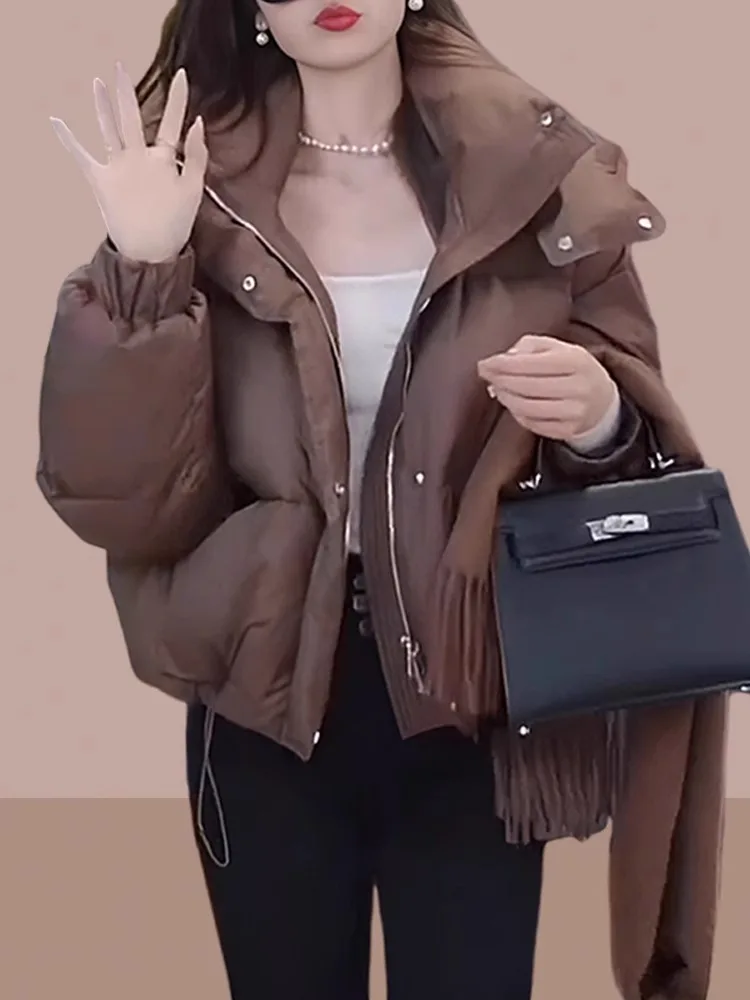 Women's Thickened down Cotton Jacket Bread Style Coat Autumn Winter New Arrival Casual Commute Polyester Fabric Zipper Closure