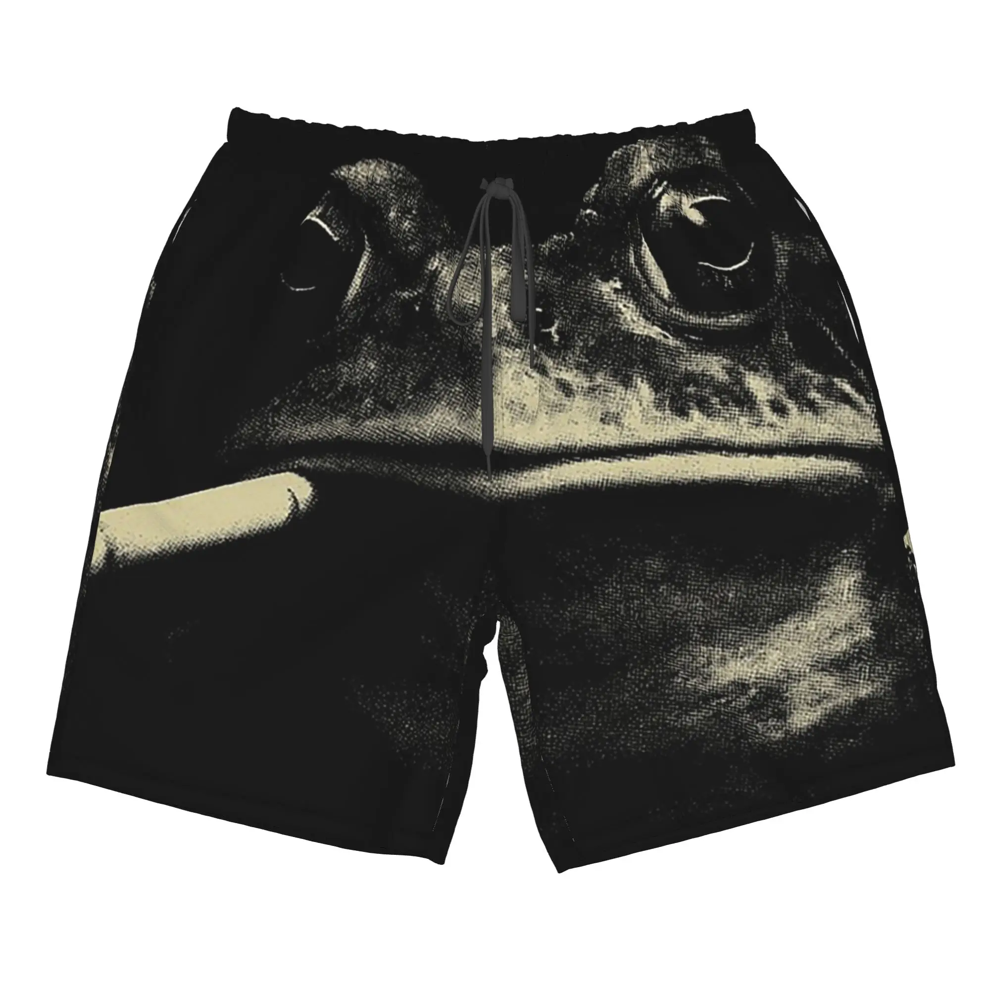 Smoky Frog Print Cartoon Frog Trunks Beach Board Shorts Casual Quick Dry Swim Summer Men Pants