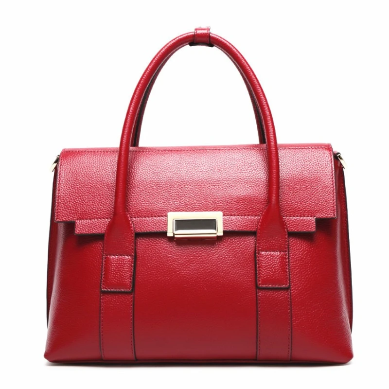 High End Handbag Women Soft Pebbled Leather Luxury Business Commuter Tote Bag Large Capacity Minimalist Elegant Shoulder Bag