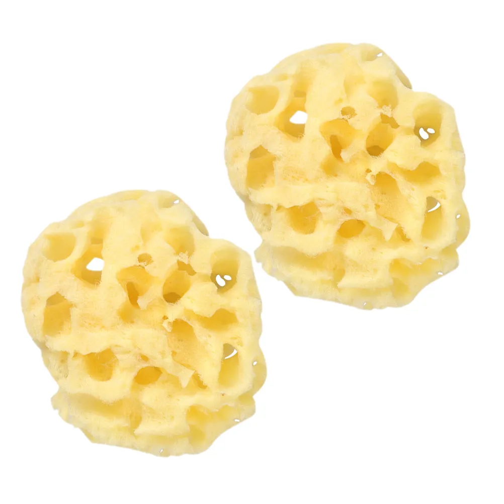 2Pcs Natural Honeycomb Shower Sponge Lightweight Bath Ball Exfoliating Body Scrubber Portable Bathroom Skin Cleaning Sponge