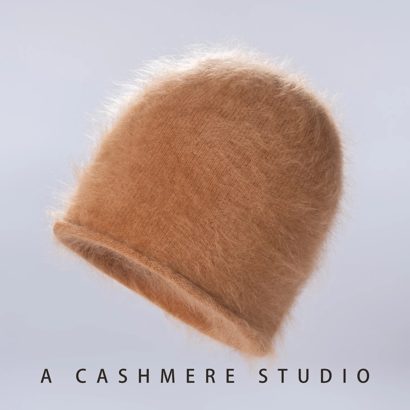 Quality 100% Cashmere Hat Men's Women's Knitted Warm Hat Fashion Solid Color Rolled Edge Ear Protection Hat Winter Cold Proof..