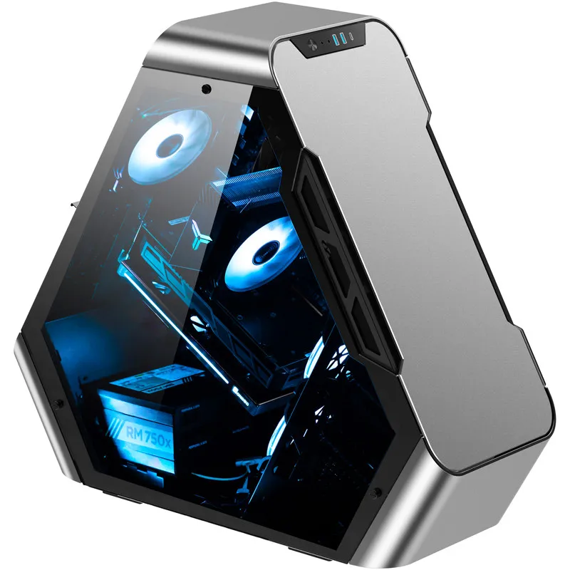 JONSBO TR03 tempered glass side through, equilateral triangle ATX high-end chassis TYPE-C