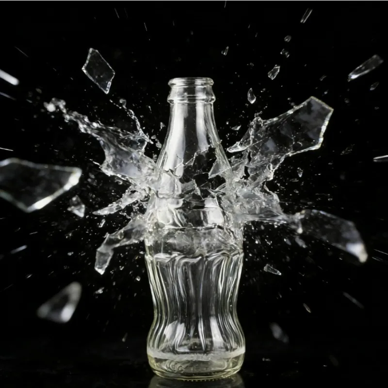 Exploding Drink Bottle Magic Trick Self-Shattering Transparent Bottle, 6-Piece Stage & Close-up Illusions Gimmicks for Magicians