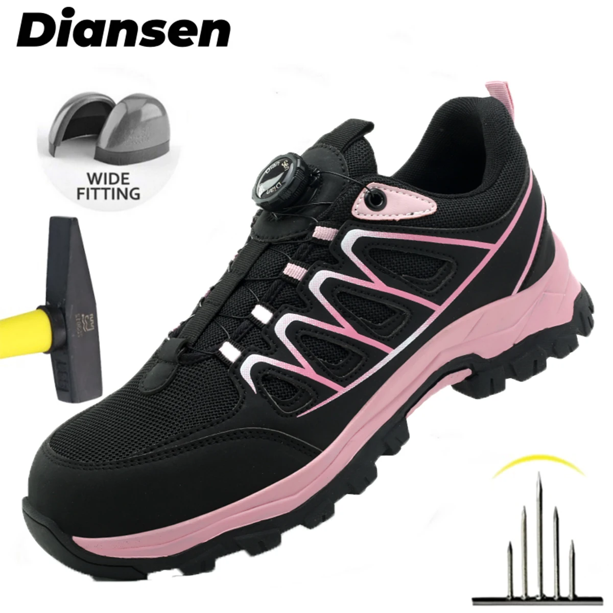 Women's Safety Boots Anti-smash Anti-puncture Work Boots Safety Shoes Indestructible Work Shoes Women Comfortable Sneakers