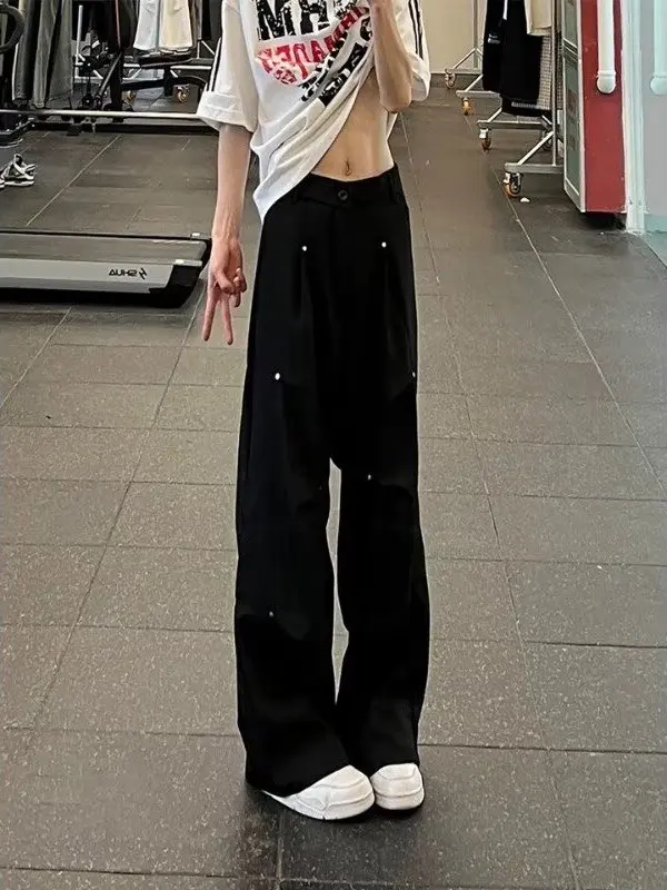 Korean Style Men's Casual Pants Spring Autumn New Oversize Knife  Wide Leg Pants Draped Straight Leg Casual Trousers