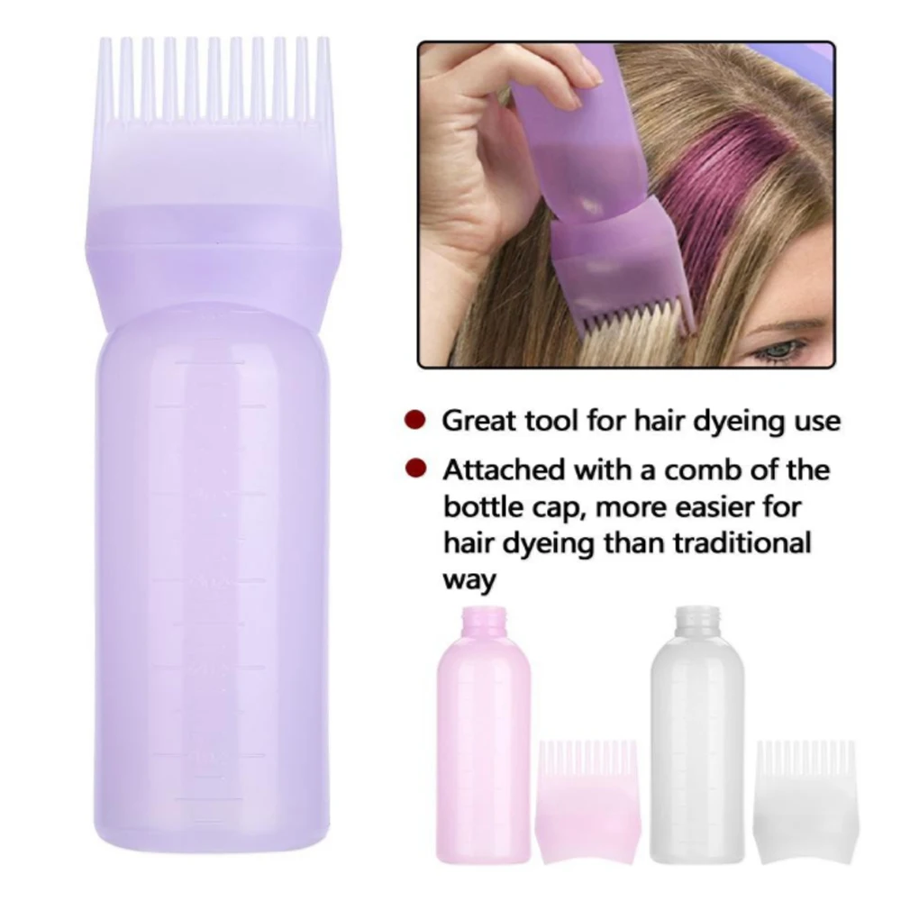 Comb Hair Colouring Dispensing Comb Applicator Bottles Dyeing Shampoo Bottle Hair Dye tool Hair Dye Bottle With Graduated Brush