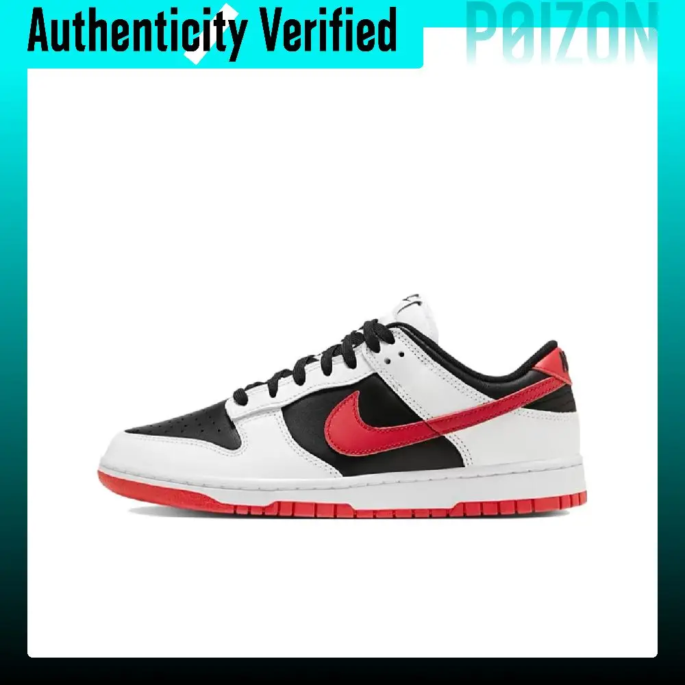 Nike Dunk Leather Low top Skateboard Shoes Unisex Black White FD9762-061