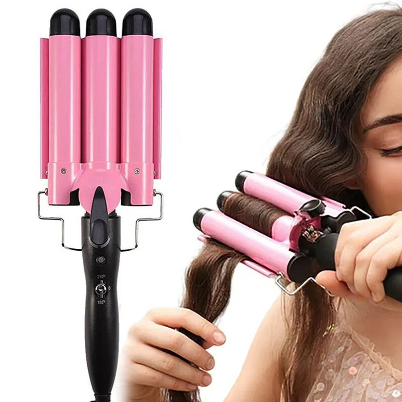 Dropshipping Household Professional Electric Hair Waver Curling Iron Hair Curling Wavy 3 Barrel Hair Curler