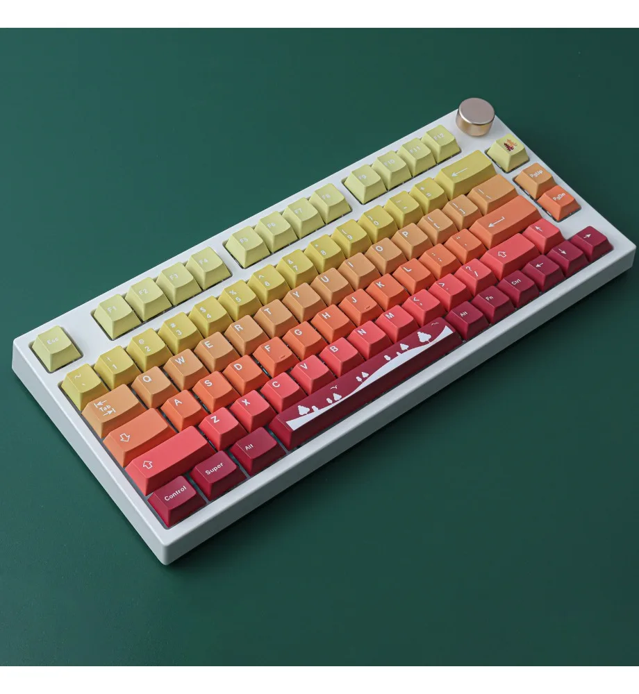 Keycap personality sublimation process suitable for a variety of mechanical keyboards autumn keycap 129 key PBT material