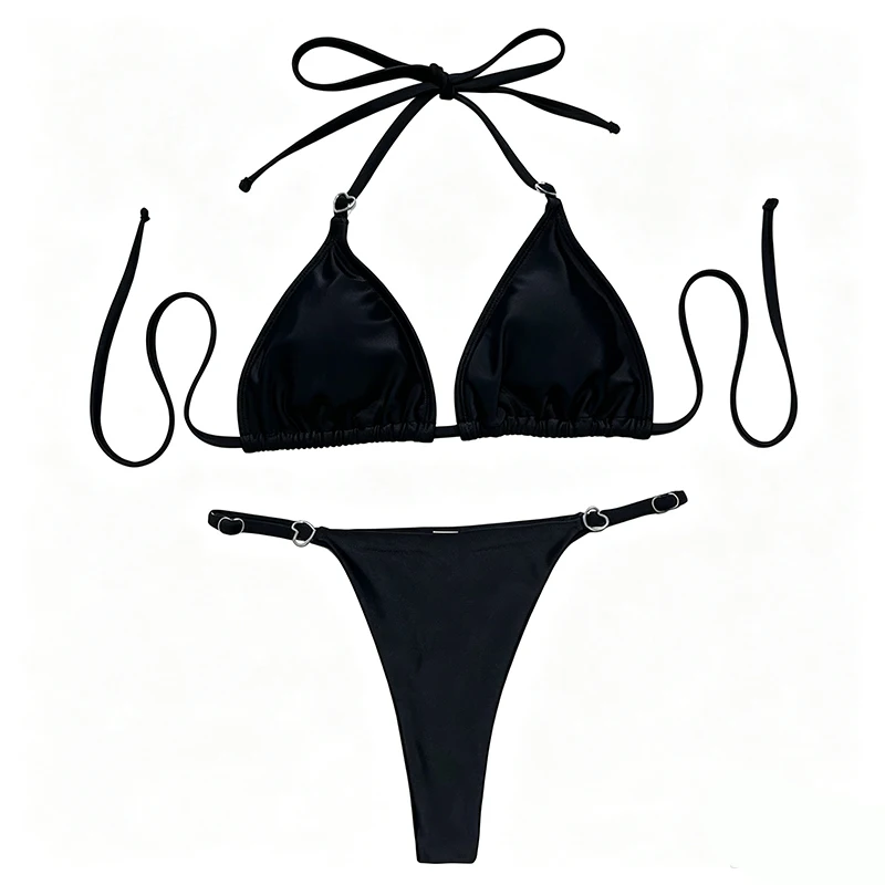 2026 Sexy Halter Bikini Female Swimsuit Women Swimwear Two-pieces Bikini Set High Cut Leg Padded Bather Bathing Suit Swim