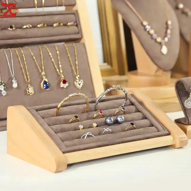Wood Jewelry Frame Earring Ring Bracket Hand Shelf Display Shelf Window Counter Creative Portrait Neck Seat Accessories