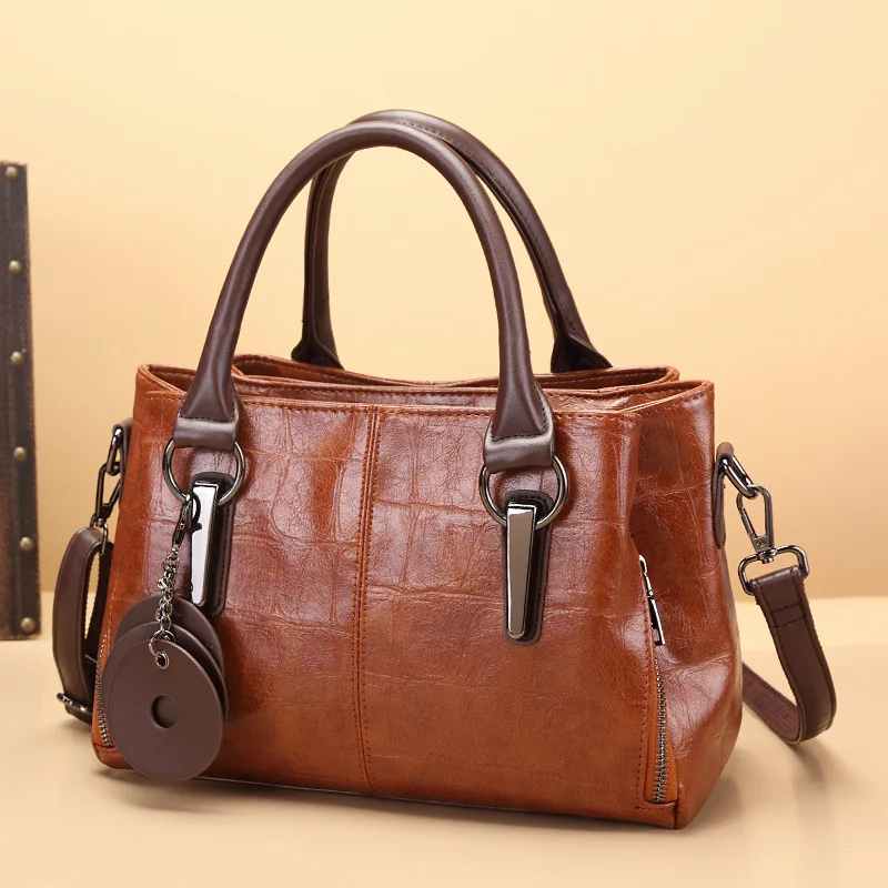 Vintage Women's Bag High Quality PU Leather Handbags Large Capacity Women Shoulder Bags Fashion Luxury Versatile Crossbody Bag