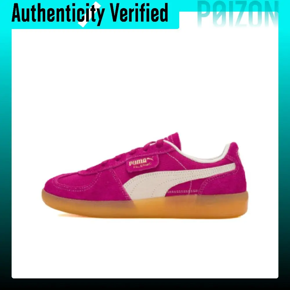 PUMA Palermo Vintage Abrasion Resistant Low top German Army Trainers Unisex Red Purple 396841-07
