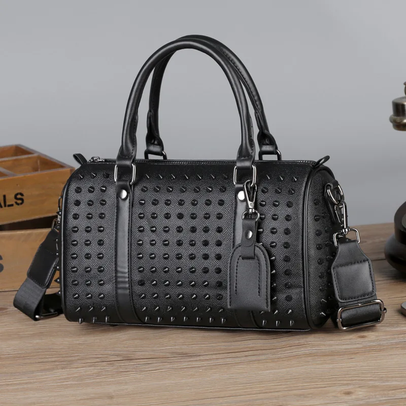 Rivet Pillow Crossbody Bag Men Premium Leather Men's Crossbody Bags Tote Fashion Shoulder Bag Women Men Handbags Unisex Purse