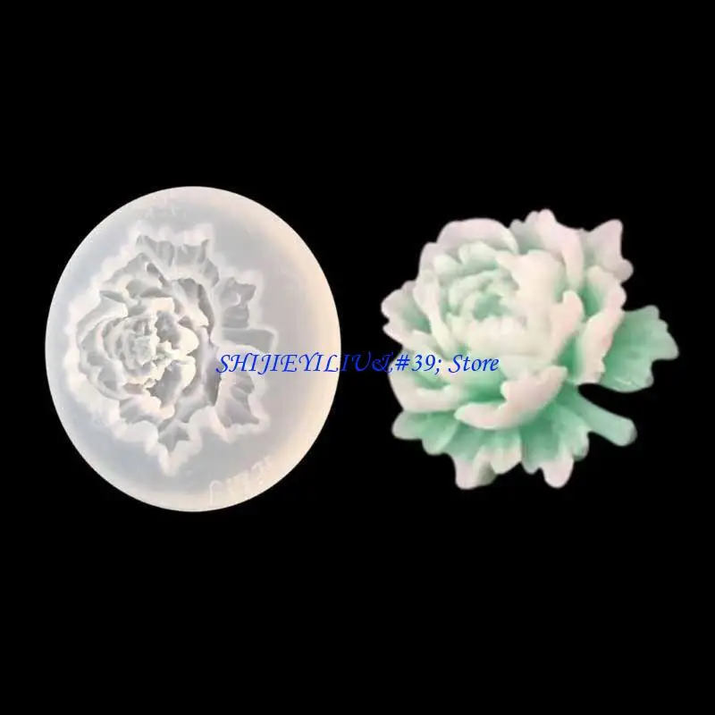 E21F 4Pcs Epoxy Resin Camellia Rose Flower Mold Silicone Decoration Mold